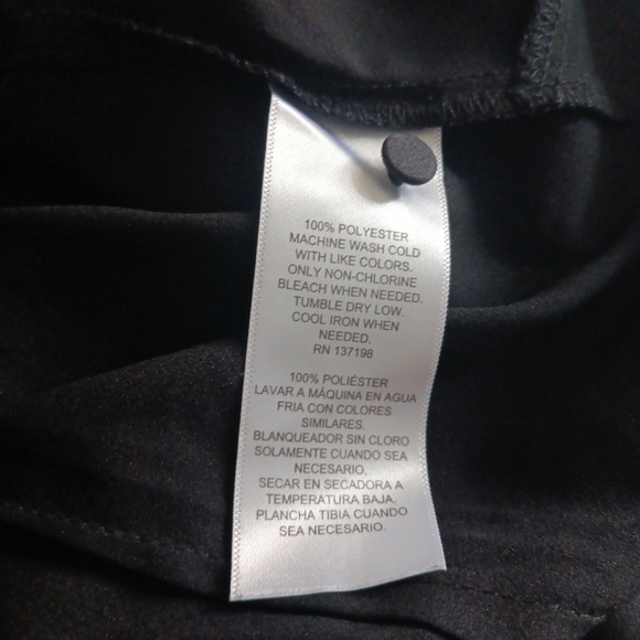 DANIELLE BERNSTEIN Black Satin Crop Blouse XL - Picture 4 of 4